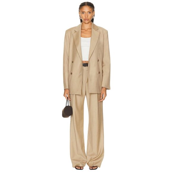 Loulou Studio Sbiru Pants in Beige XSmall New Womens Tailored Trousers - Picture 5 of 16